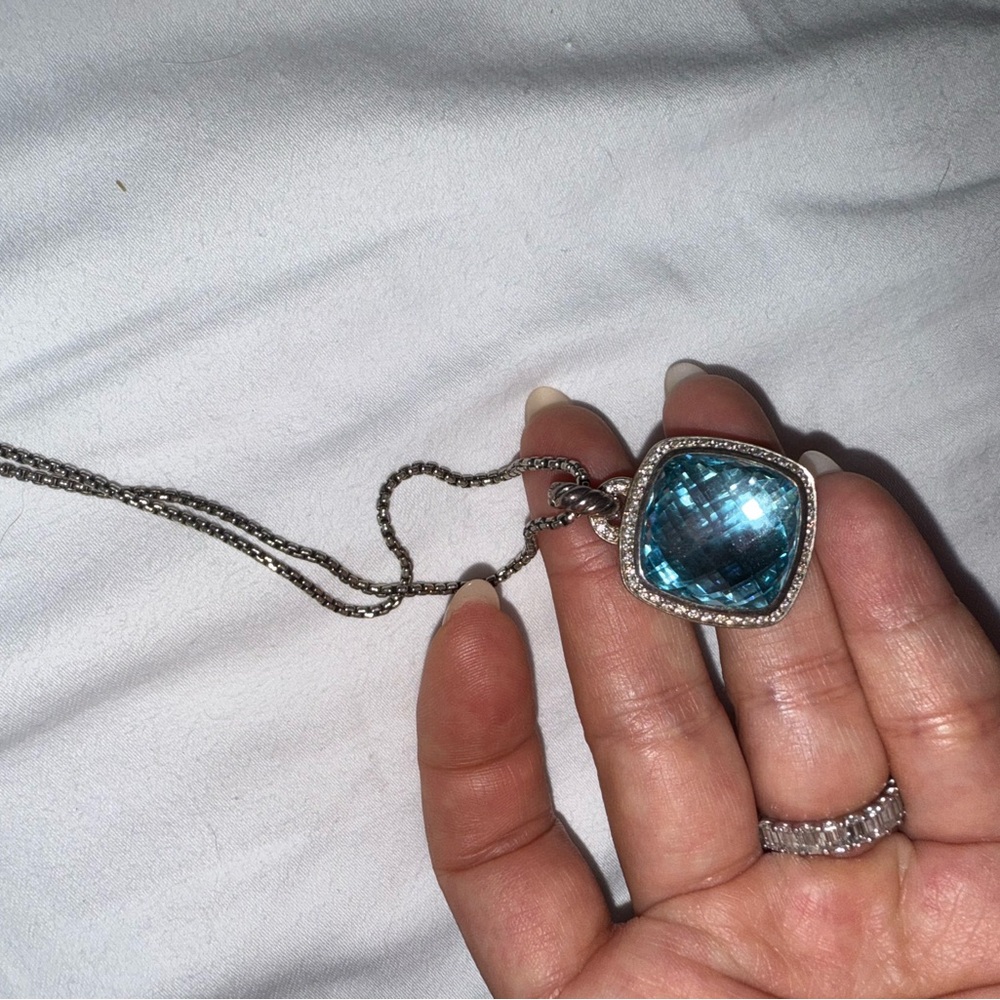 Albion® Pendant
Sterling Silver with Blue Topaz and Diamonds, 15mm